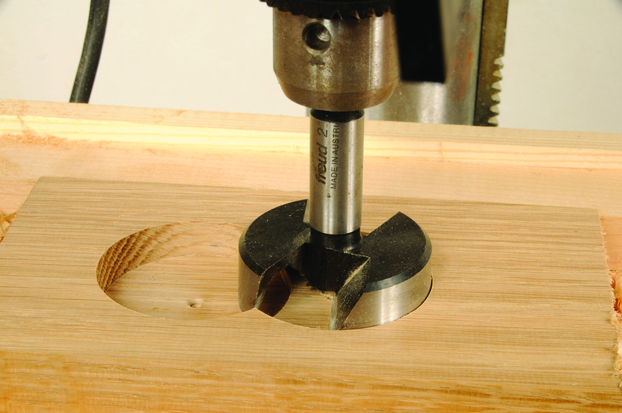 Drilling a hole with a forstner bit
