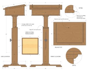 Easily Adjustable Lectern by Michael T Collins - Custom Design