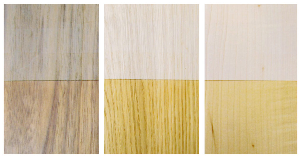 Comparison of three wood grain textures.