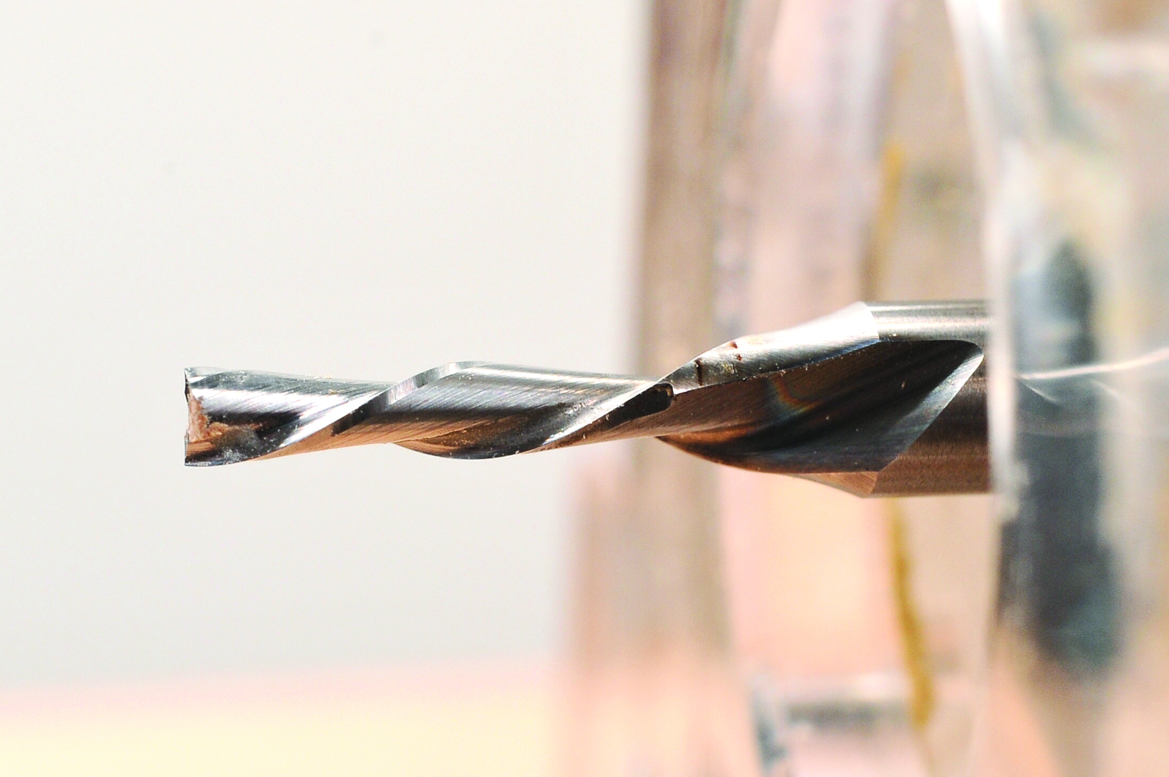 Close-up of a metal drill bit