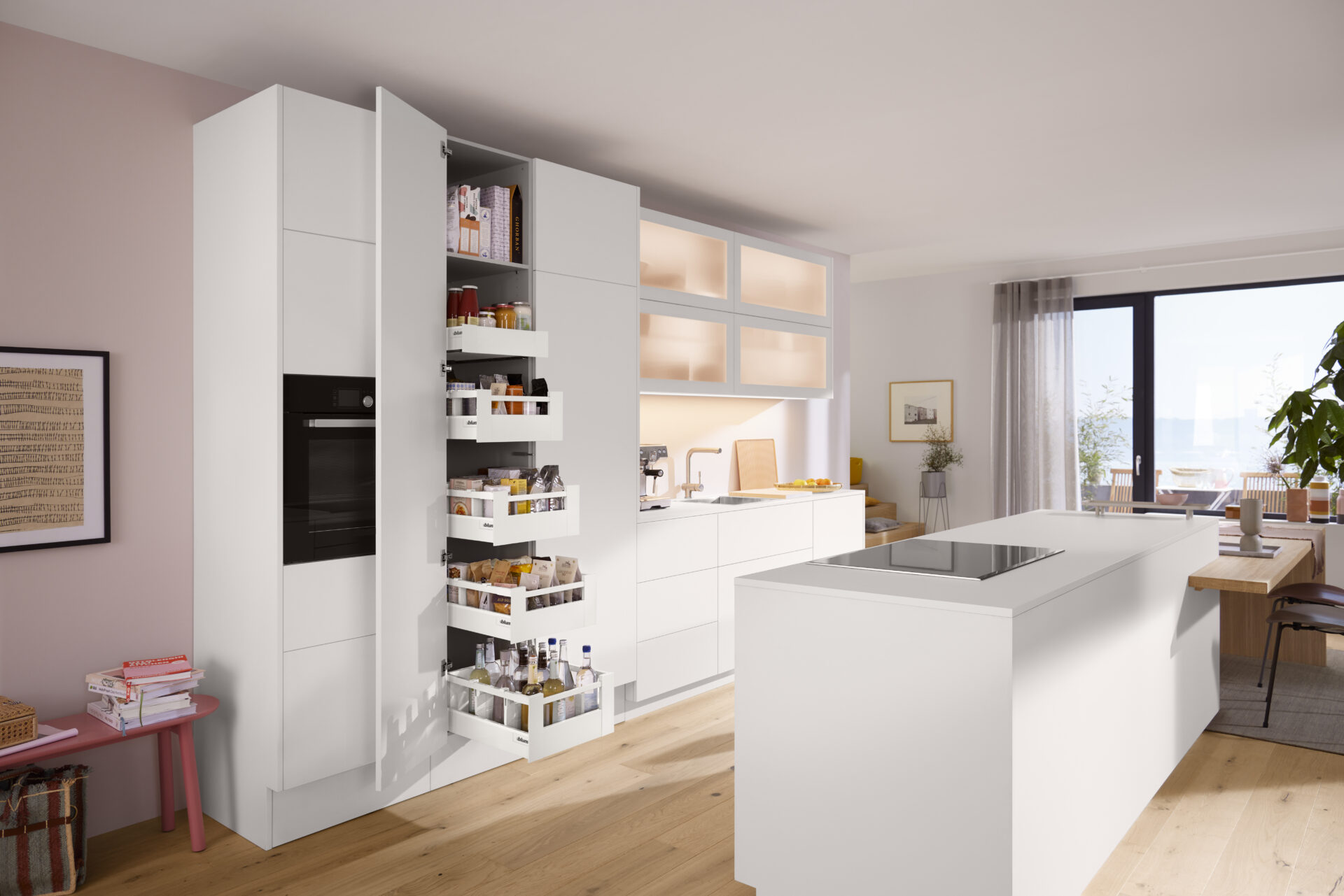 TANDEMBOX ME33430383_all_src Modern kitchen with open pantry and island