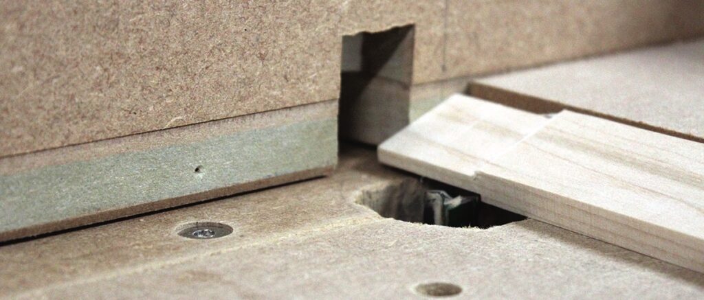 Woodworking process with slot cutter and panel