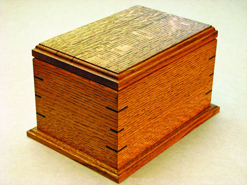 Wooden box with dovetail joints