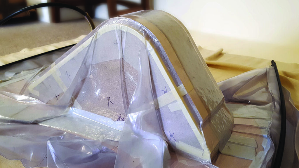 Vacuum bagged motorcycle seat foam moulding process