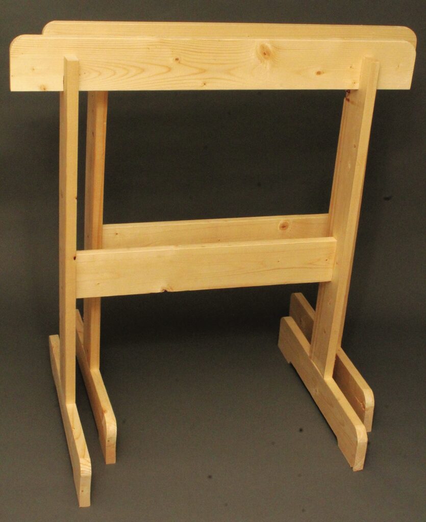 Wooden sawhorse for construction