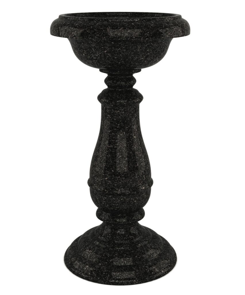 Black marble pedestal for decorative display
