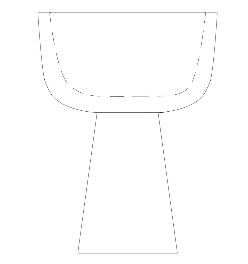 Schematic of a modern pedestal sink design.