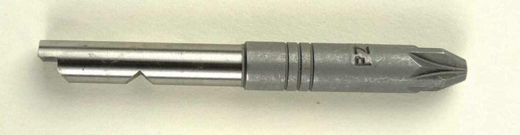 Close-up of a Phillips screwdriver bit