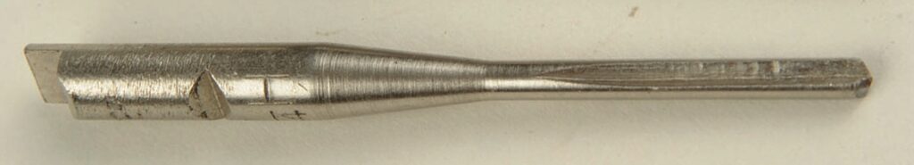 Close-up of a metal drill bit.