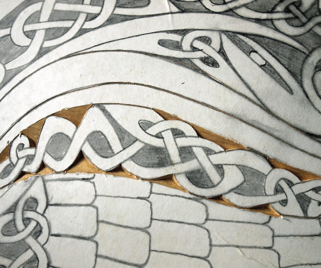 Celtic knot design with paper texture