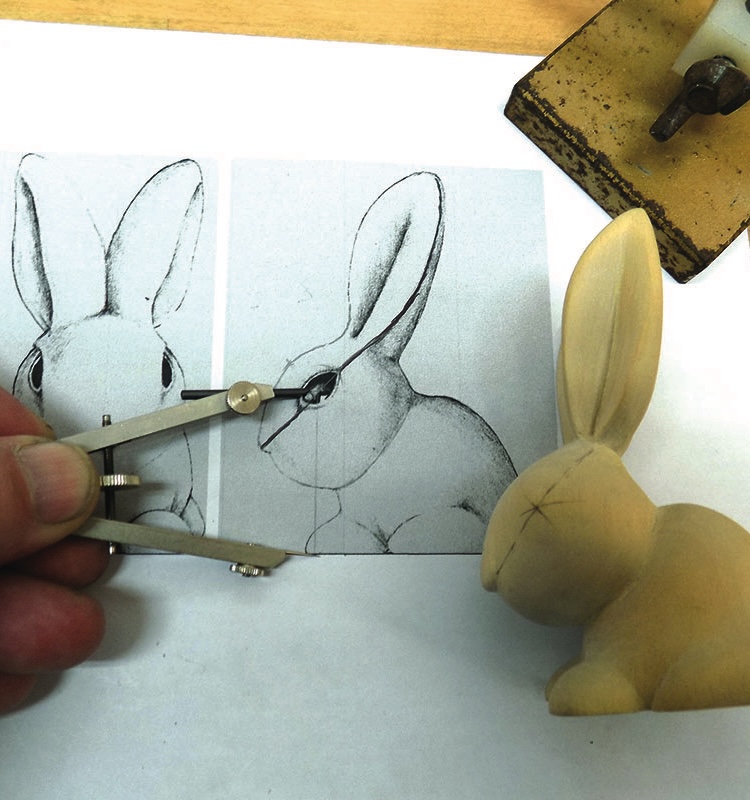 Rabbit drawing and sculpture creation process