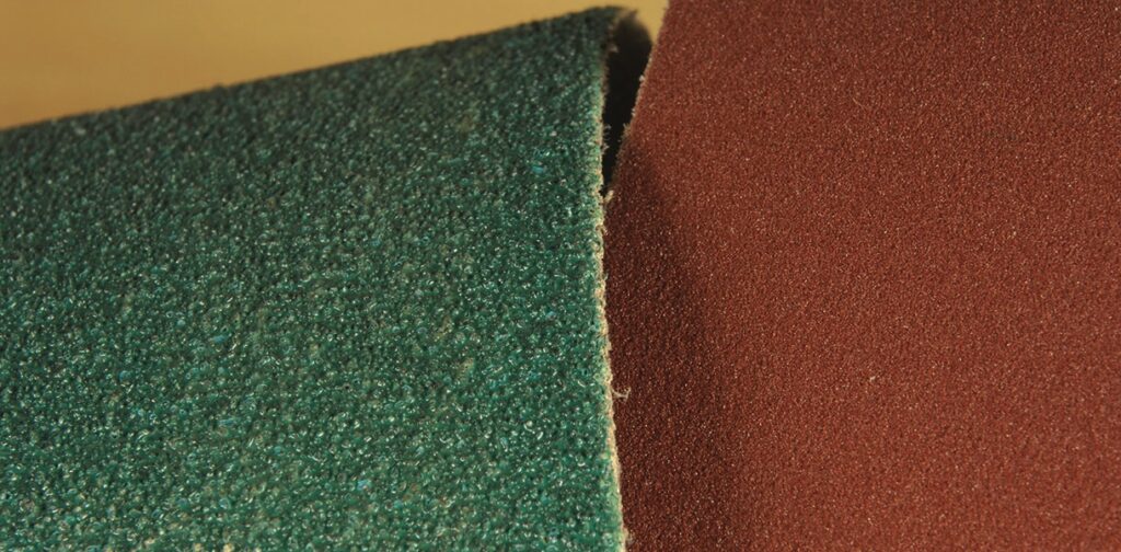Close-up of abrasive sandpaper sheets