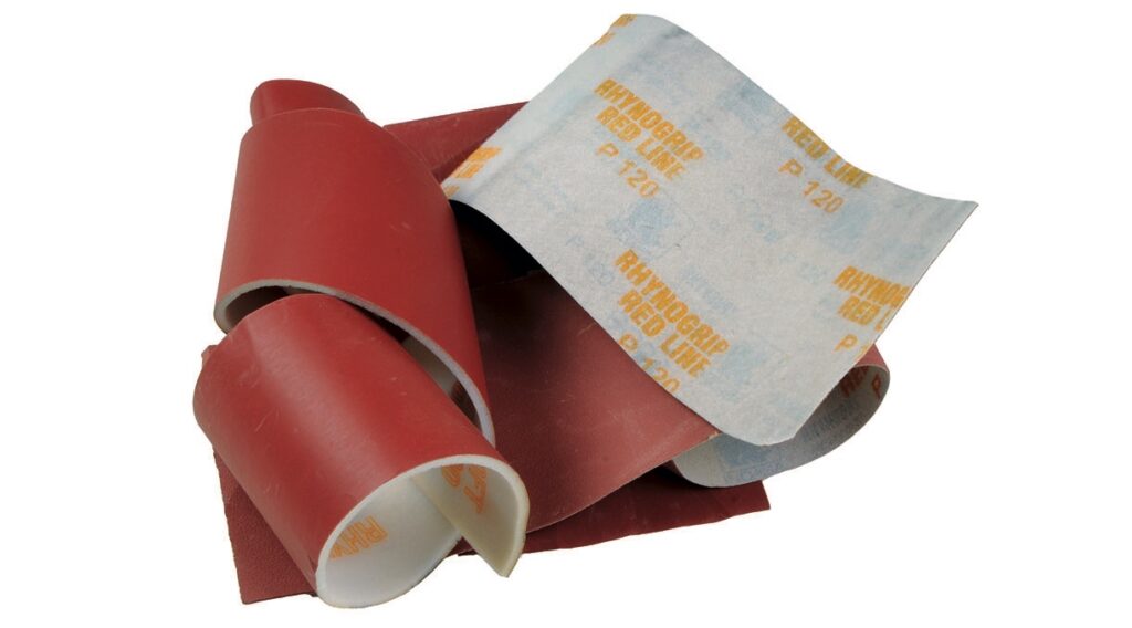 Rhynogrip red line sandpaper sheets, P120 grit.