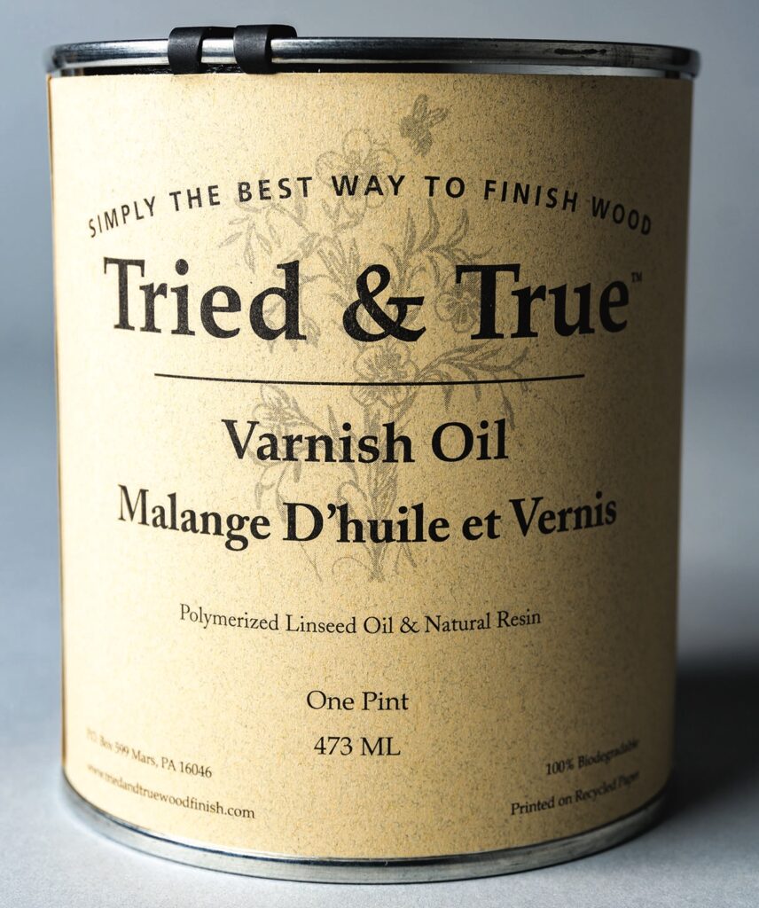 Tried & True varnish oil, one pint tin.