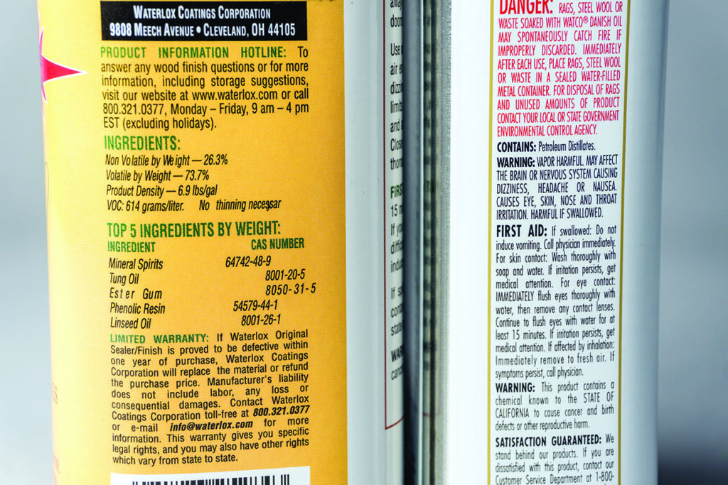 Waterlox Coatings product information and safety instructions