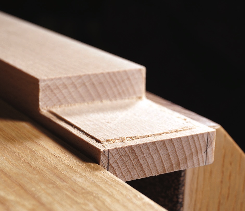 Woodwork showing a precisely cut mortise joint