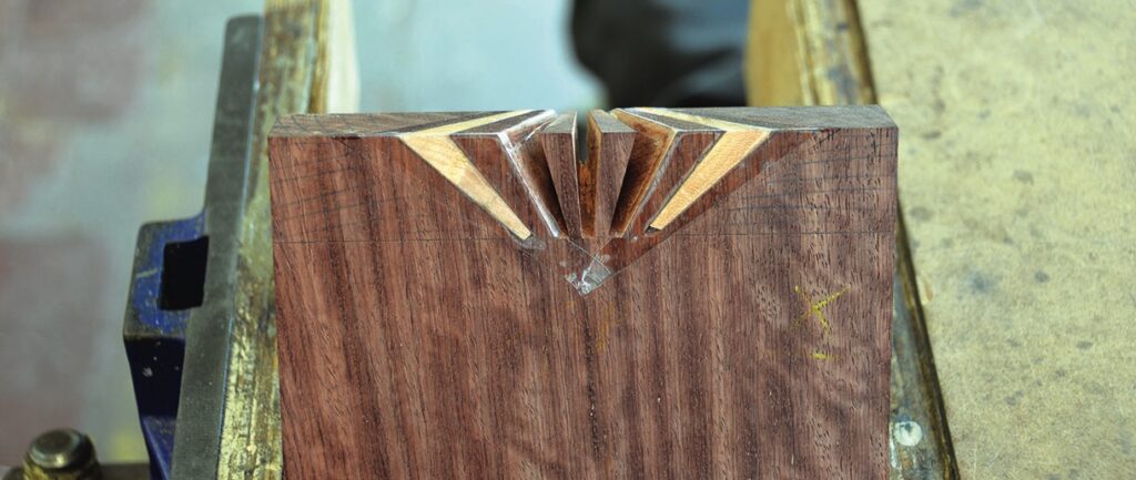 Handcrafted wooden joinery in progress