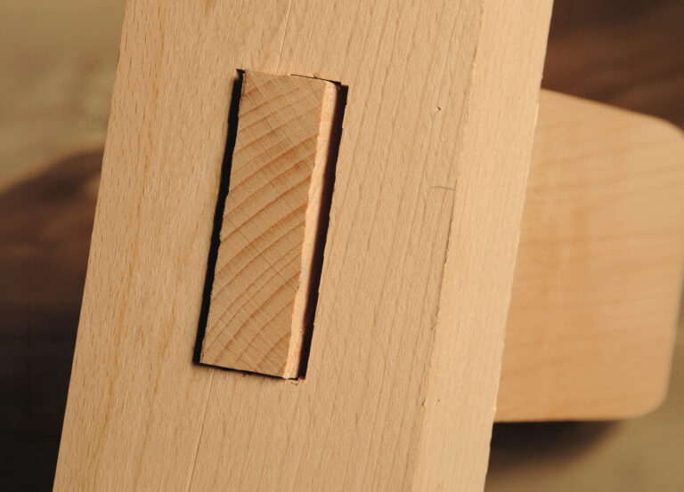 Close-up of wood joint connection detail