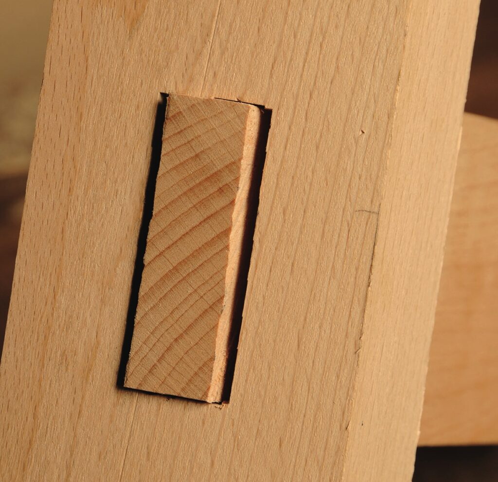 Close-up of wooden dovetail joint detail