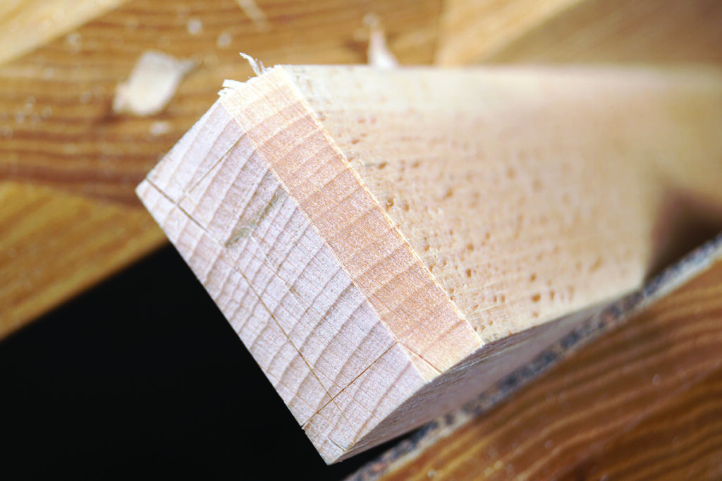 Close-up of wooden plank corner