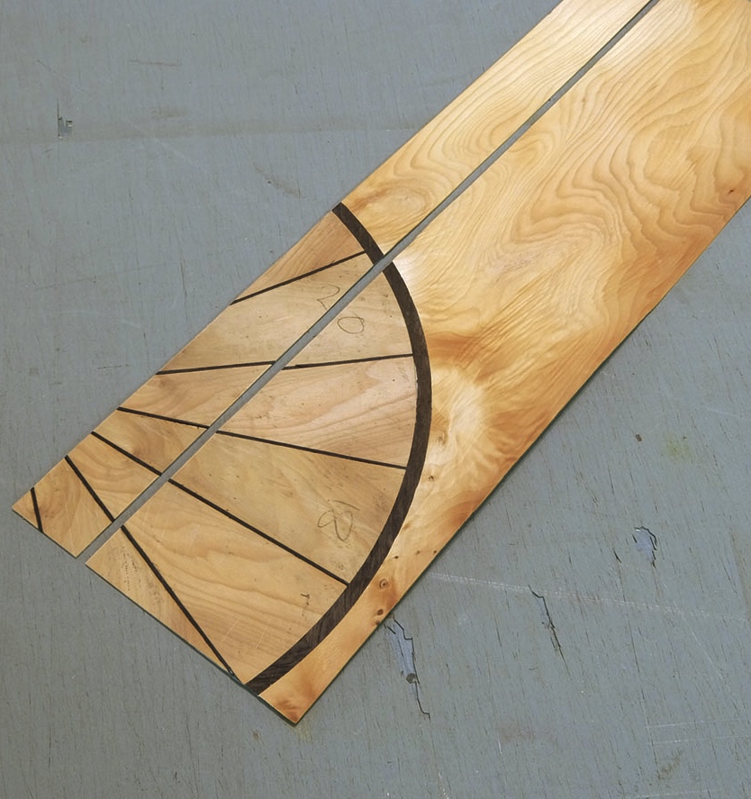 Wood panel art with geometric design