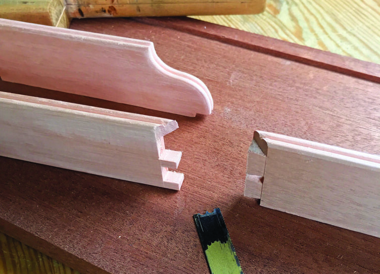 Wooden router bits on a table