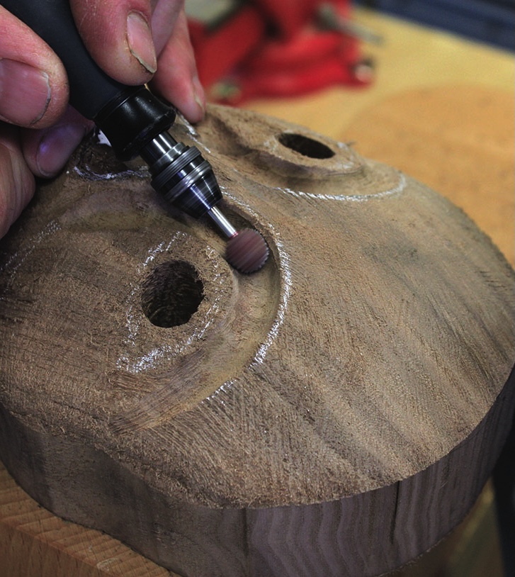 Carving wood with rotary tool