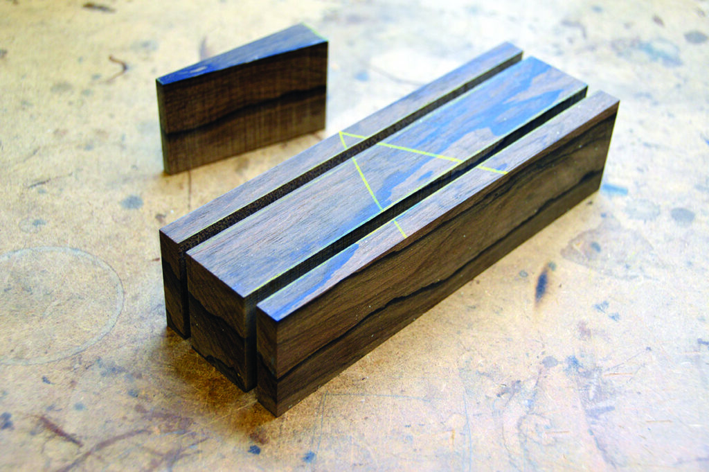 Wooden blocks on a workshop table