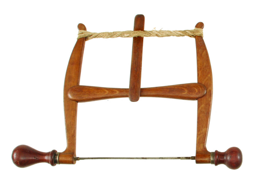 Vintage wooden rope-making tool with handles