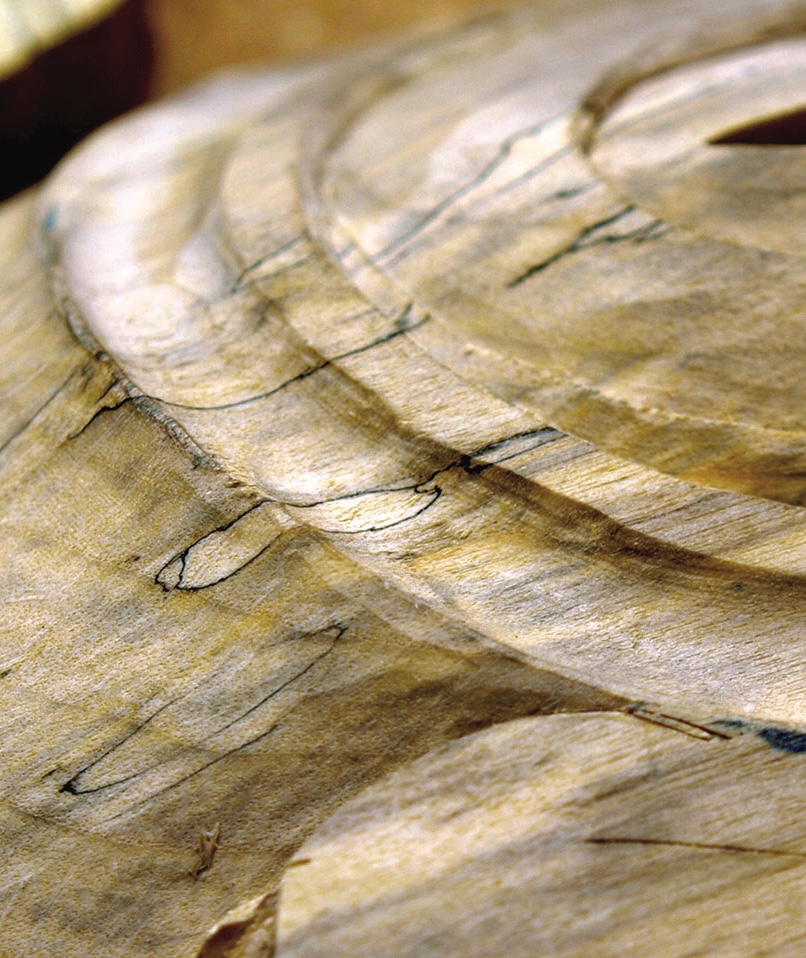 Close-up of layered dried leaves with dark veins.