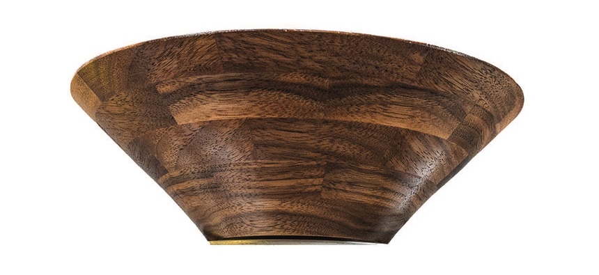 Wooden ceiling light fixture with brown finish
