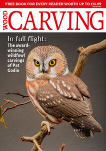 Magazine cover featuring an owl wood carving.