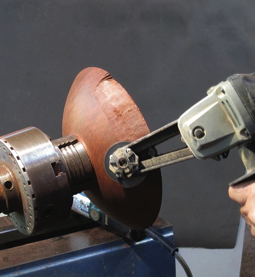 Woodturning with a lathe and power tool
