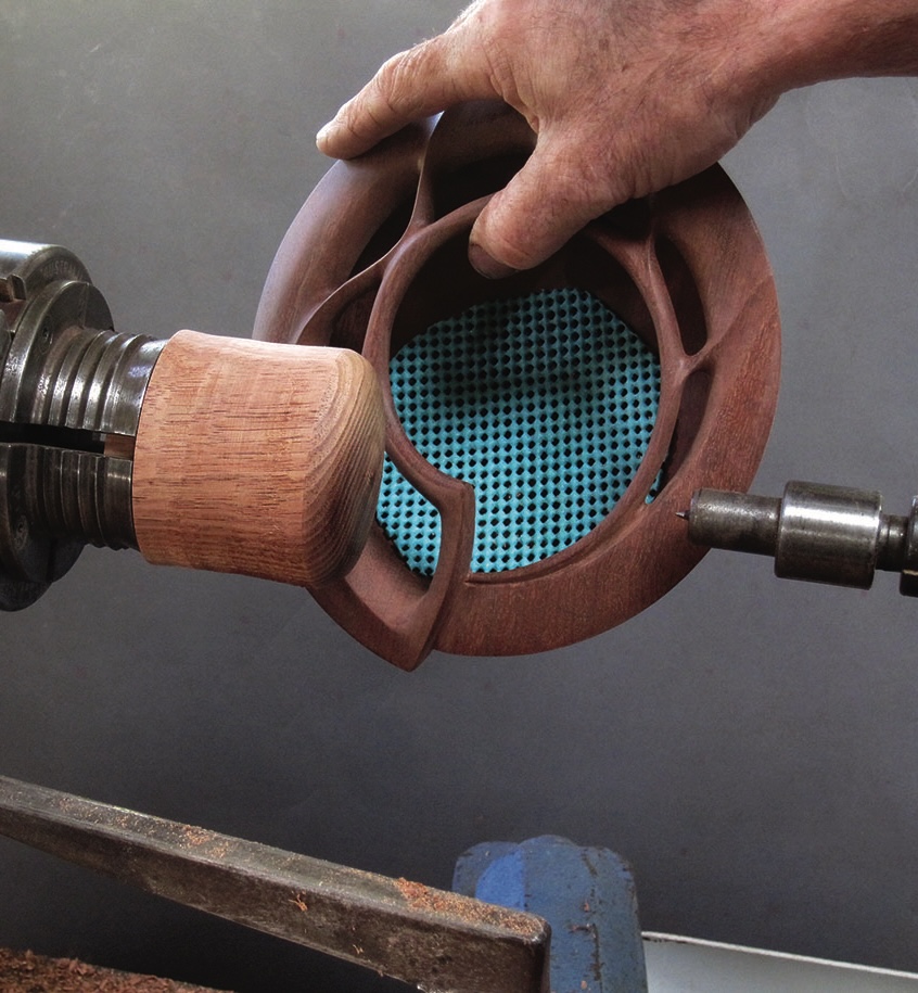 Handcrafted wood bowl lathe turning.